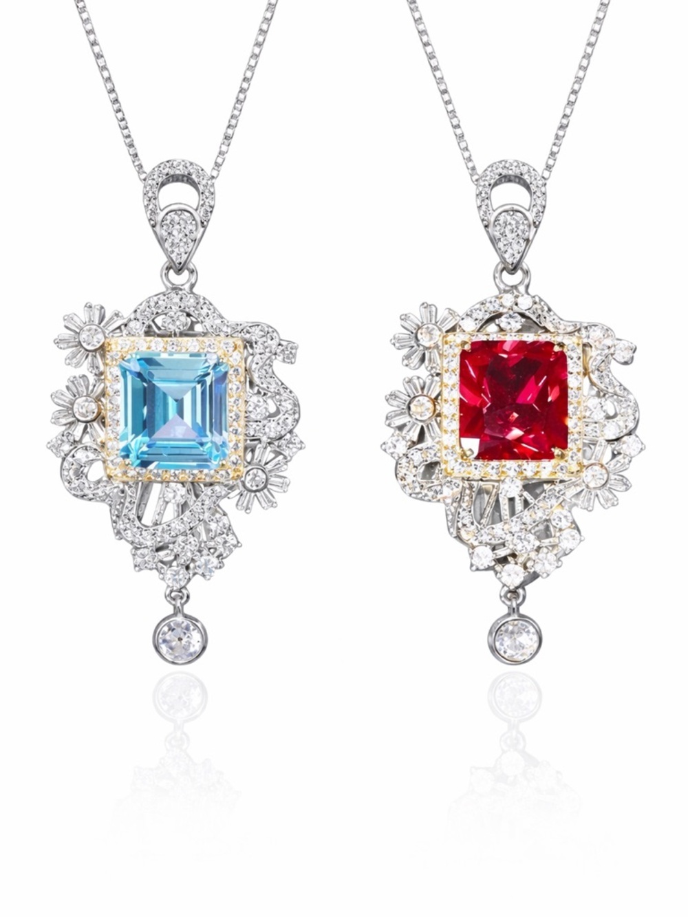 Swarovski Crystal 925 Silver Pendant Necklace The Vony